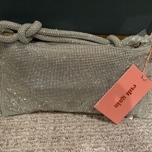 Cult Gaia Sparkling Silver Clutch